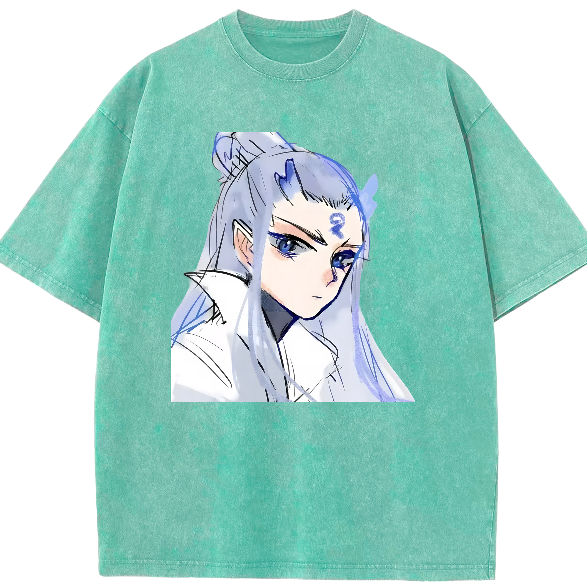 （画像用） Ne Zha 2 ナタ 魔童の大暴れ 綿100% ヴィンテージ風 半袖Tシャツ（フロントプリント）